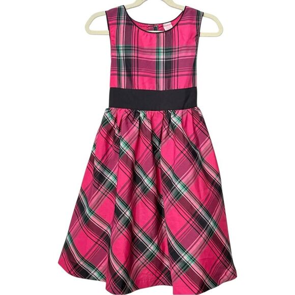 OshKosh B’Gosh Girls Pink Plaid Sleeveless Bow Back Plaid Formal Party Dress. 6. - Picture 1 of 6